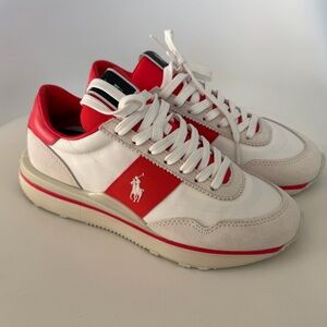 Polo Ralph Lauren Train 89 Sneakers Red White | Women’s 7.5 | With Box